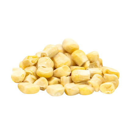 Freeze-dried Corn on white background — crisp, natural fruit by VFD, perfect for baking, soup, and food