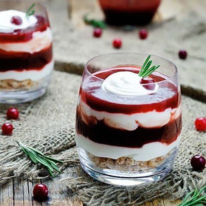 Cranberry cake on bakery background