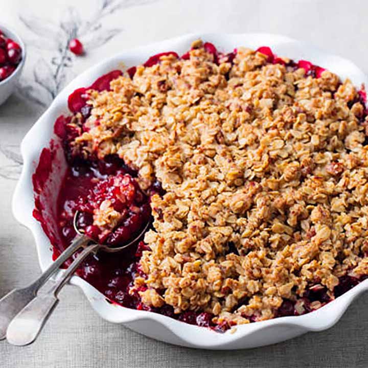 Cranberry pie on bakery background