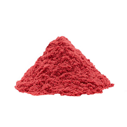 Freeze-dried Raspberry Powder on white background — natural fruit by VFD, perfect for baking, dessert, and smoothie