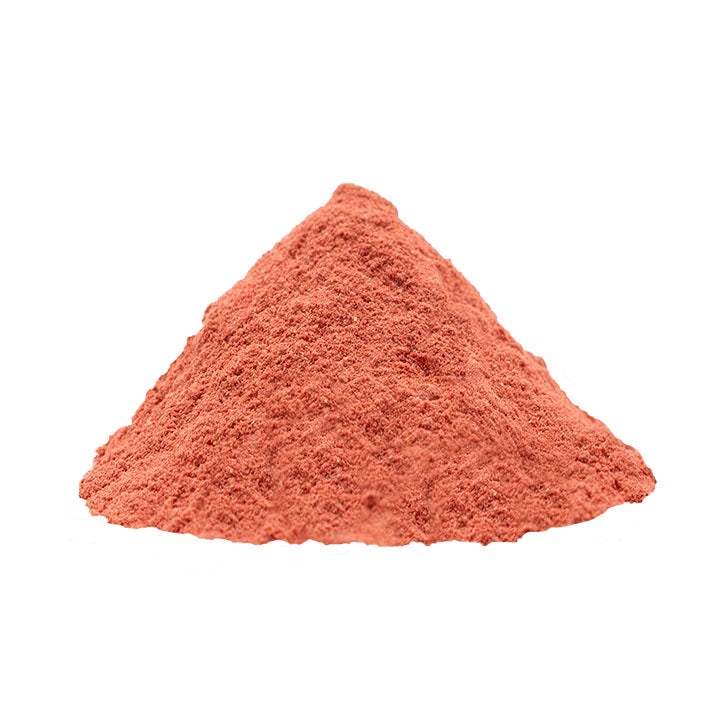 Freeze dried Strawberry Powder on white background, perfect for baking, dessert, and smoothie