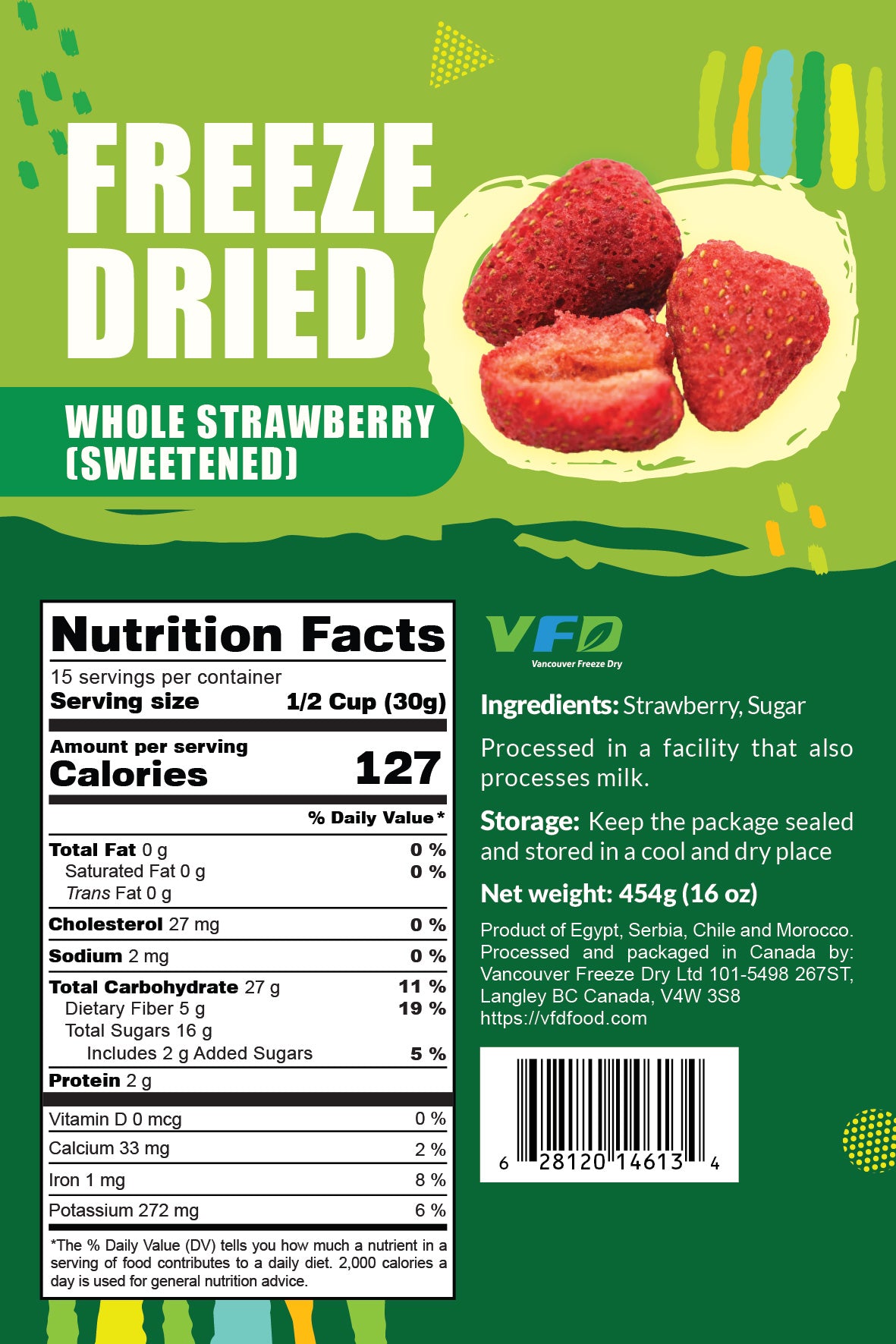 Freeze-Dried Whole Strawberries (Sweetened) - Strawberry Crisp