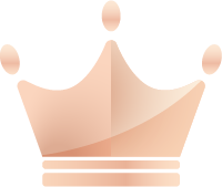Crown-shaped object with a soft pink color on a white background